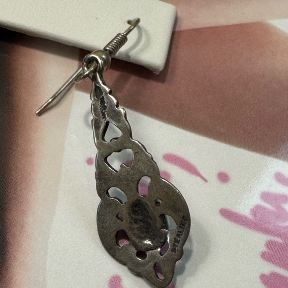 🍀Vintage Sterling Silver Turquoise Earrings - Picture 2 of 4